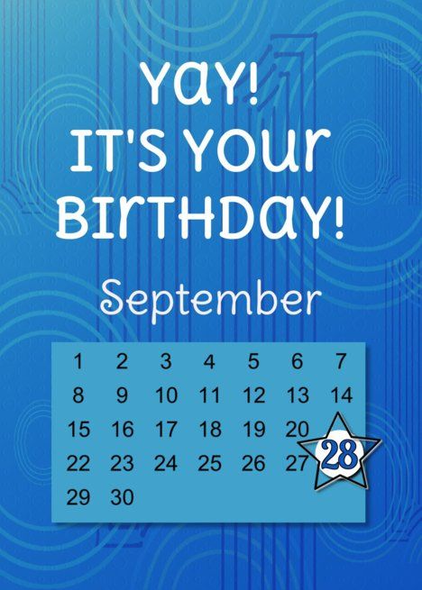 September 28th Yay It&rsquo;s Your Birthday date specific card 27 September Birthday, September Birthday Month, Follow Your Dreams Quotes, Happy Birthday 18th, Holiday Flyer Design, Personalized Holiday Cards, Birthday Freebies, Birthday Date, Happy Birthday Wallpaper