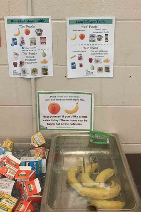 Share Tables Are a New Way Schools Are Trying to Keep Kids From Going Hungry School Cafeteria Decorations, School Lunchroom, School Cafeteria Food, Little Free Pantry, School Wellness, School Cafe, Cafeteria Table, Cafeteria Food, School Nutrition