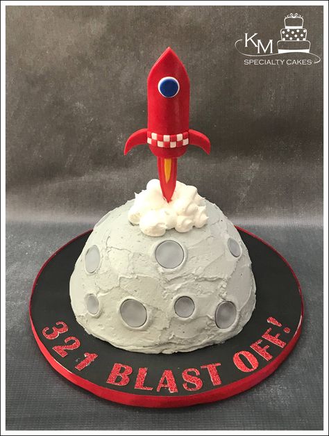 3 2 1 Blast Off Birthday Cake, Birthday Themes, Specialty Cakes, Moon Cake, 1st Birthday Parties, 3rd Birthday, Birthday Theme, 2nd Birthday, Birthday Candles