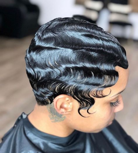 Finger Wave Wig, Short Pixie Cut Wigs, Finger Waves Short Hair, Waves Haircut, Pixie Cut Wigs, Finger Wave Hair, Finger Wave, Short Hair Pixie Cuts, Finger Waves