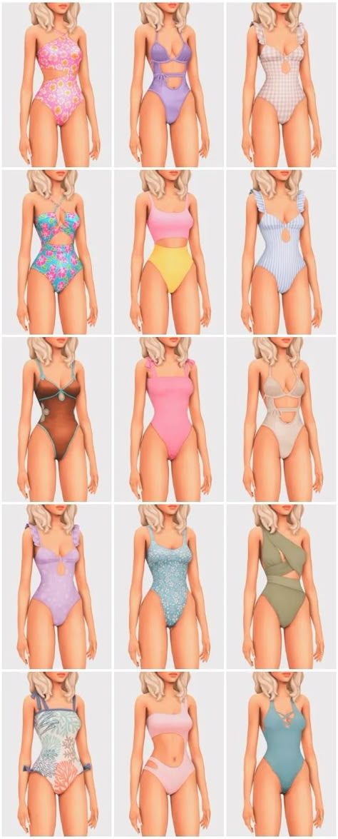 Best Maxis Match Sims 4 Swimwear CC (Lookbook + Links to Download) - Aesthetic Pixelz Cc Sets Sims 4, Sims 4 Link Cc, Sims 4 Aesthetic Cc Maxis Match, Maxis Match Sims 4 Cc Dress, Sims 4 Summer Cc Maxis Match, Sims 4 Cc Sets Maxis Match, Sims 4 Island Living Mods, Sims 4 Clothing Sets Cc, Cc Swimsuit Sims 4