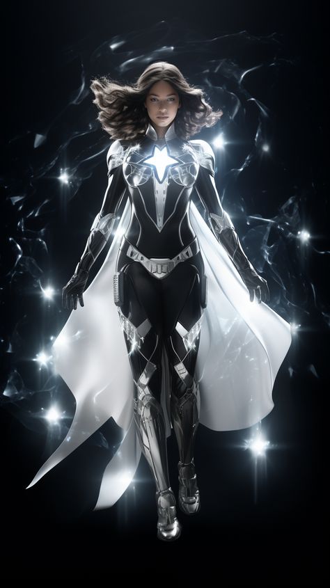 Doctor Light Dc, Superhero Suit Concept Art, Superhero Suit Design Female Black, Black Hero Suit, Superhero Suits Female, Super Hero Suits Designs Female, Female Superhero Costumes Design, Superhero Photoshoot, Doctor Light