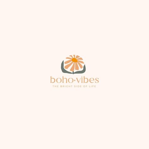 Vector boho flower logo with daisy | Premium Vector #Freepik #vector #chamomile #daisy #chamomile-flower #sunflower-logo Daisy Logo Design, Daisy Chamomile, Sunflower Logo, Daisy Logo, Flower Sunflower, Chamomile Flower, Flower Logo, Flower Graphic, Business Ideas