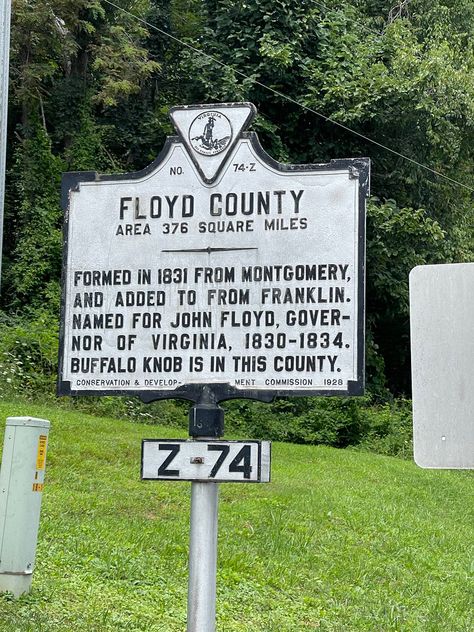 Historic Sign Floyd County. Tuggles Gap, Virginia. Lee County Virginia, Floyd Virginia, Pretty Boy Floyd Band, Rockbridge County Virginia, Floyd County, Virginia History, Historical Maps, Historic Buildings, Gap