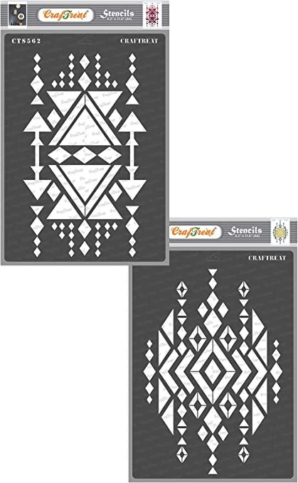 Aztec Stencil, Painted Vinyl Records, Aztec Symbols, Craft Stencils, Stencils For Painting, Wall Tiles Design, Painted Vinyl, Mandala Stencils, Aztec Art