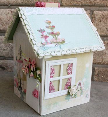 Idea... Ginger House, Scrapbook Box, Fabric Doll House, Mini Albums Scrap, Mini Album Tutorial, Glitter Houses, Cardboard House, Mini Scrapbook, Holiday Paper