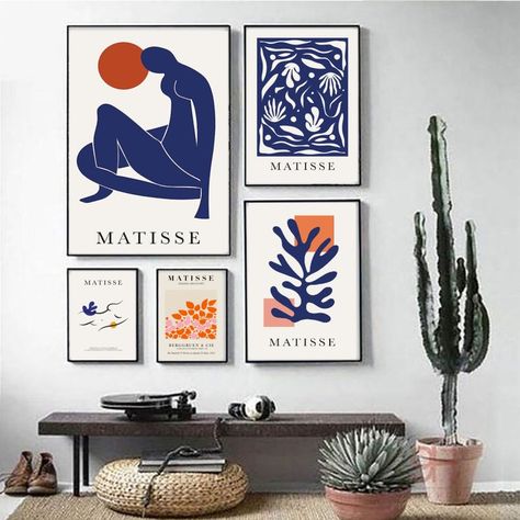 Henry Matisse, Exhibition Museum, Christmas Orange, Orange Bedroom, Matisse Poster, Blue Artwork, Mid Century Wall Art, Modern Interior Decor, Museum Poster