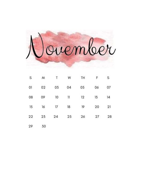 November 2020 Calendar, Birthday Month Calendar Ideas, Calendar Design November, November Aesthetic Calendar, November Watercolor, Cute Calendar Template, Calendar November, November Aesthetic, Instagram Story App