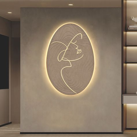 [High-Quality Material] This modern LED wall decoration is made of high-quality MDF and acrylic materials. The MDF backboard is thickened and moisture-proof, durable, and corrosion-resistant. The acrylic surface is smooth and bright. [Modern Design]  It is an elegant and delicate work of art, suitable for the living room, bedroom, dining room, porch, and any space. It can also be given to family or friends as a gift or collection, it will bring surprises. Woman Face Sculpture, Waiting Room Design, Facial Room, Esthetician Room Decor, Esthetics Room, Spa Room Decor, Face Sculpture, Salon Suites Decor, Esthetician Room