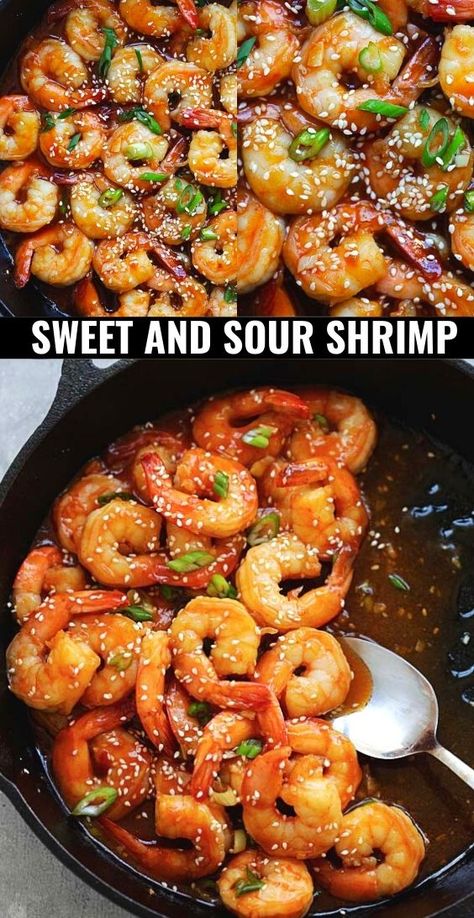 Sweet And Sour Shrimp Recipe, Sweet And Sour Shrimp, Shrimp And Rice Recipes, Chinese Food Recipes, Shrimp Noodles, Shrimp Sauce, Juicy Shrimp, Shrimp And Rice, Shrimp Recipes Easy