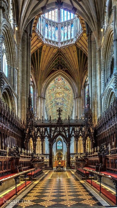 Ely England, Gothic Architecture Interior, Ely Cathedral, Architecture Antique, Architecture Cool, Gothic Cathedrals, Cathedral Architecture, Sacred Architecture, Beautiful Churches