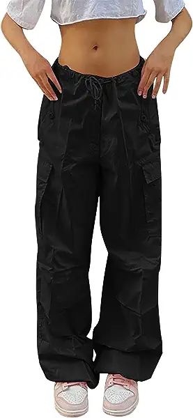 cargos y2k style Womens Cargo Trousers, Baggy Pants Women, Baggy Jeans For Women, Straight Sweatpants, Khaki Pants Women, White Pants Women, White Cargo Pants, Hiking Pants Women, Womens Black Pants