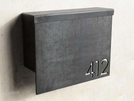 MB1 - Modern Mailbox with Address Numbers Modern Mailbox Design, Letter Box Design, Contemporary Mailboxes, Craftsman Decor, Modern Mailbox, Custom Mailboxes, Mailbox Design, Modern House Number, Address Numbers