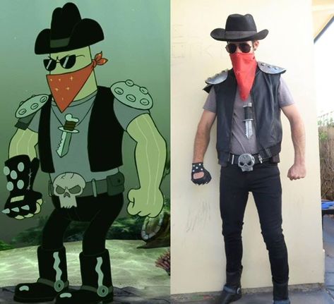 Dennis cosplay from the Spongebob Squarepants movie. Credit to Friggin Boom Toys. Hitman Costume, Spongebob Outfit, Spongebob Squarepants Movie, Spongebob Birthday Party Decorations, Spongebob Halloween, Spongebob Costume, Spongebob Characters, Spongebob Episodes, Spongebob Birthday Party