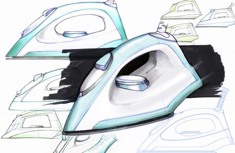 Design Sketching, steam iron, dry iron, for Electrolux. Iron Sketch Design, Iron Sketch, Basic Sketching, Copic Drawings, Electric Iron, Structural Drawing, Design Sketching, Thumbnail Sketches, Industrial Design Sketch