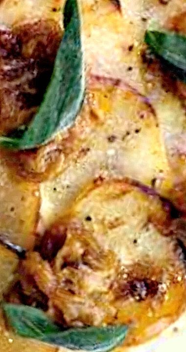 Sage Scalloped Potatoes, Bobby Flay Potatoes, Scalloped Potato Casserole, Fried Sage, Celebrity Chef Recipes, Fancy Foods, Scalloped Potato, Bobby Flay Recipes, Chefs Recipes