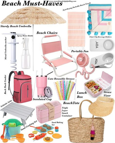 Beach Packing Essentials, Beach Picnic Essentials, Beach House Essentials, Beach Supplies List, Beach Neccesities, Beach Gear Must Have, Beach Items To Bring, Beach Must Haves For Women, Beach Must Haves For Adults