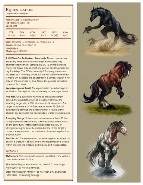 Equestradon Homebrew Monster 5e D&D D&d Enemies, Dnd Monster Stat Block, Dnd Races Homebrew, Dnd Homebrew Monsters, Monsters Dnd, 5e Monsters, Dnd Monster, D&d Online, Monster Manual