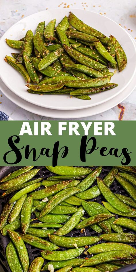 Roasted Snap Peas, Snow Peas Recipe, Sugar Snap Pea Recipe, Snap Peas Recipe, Pea Snacks, Peas Recipe, Quick And Easy Appetizers, Pea Recipes, Air Fryer Healthy