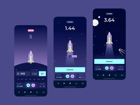 Rocket Game by Tomasz Sztachański on Dribbble Game App Design, Ecommerce Mobile App, Rockets Game, Mobile Application Design, App Interface Design, App Developer, Space Games, 3d Sculpture, App Development Services