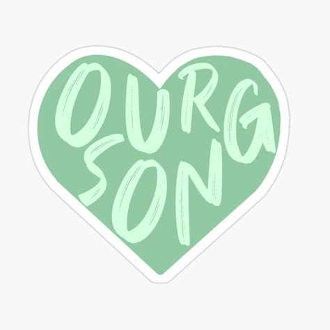 Taylor Swift Debut Stickers, Our Song Taylor Swift, Green Heart Sticker, F1 Stickers, Taylor Swift Debut Album, Taylor Swift Tshirt, Taylor Swift Stickers, Green Stickers, Taylor Swift Debut