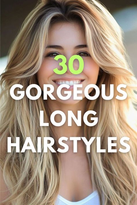 A woman with thick, voluminous layers styled in soft waves, smiling brightly. Long Hairstyles For Formal Events, Voluminous Layers, Women Haircuts Long, Long Haircuts, Longer Hair, Long Hair With Bangs, Long Layered Hair, Long Hairstyles, Long Hair Cuts