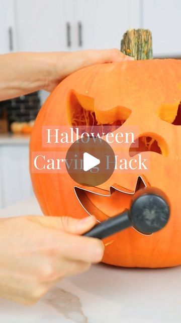 Andreja Juknevicius on Instagram: "Carving made easy 👏🏻🎃 Comment PUMPKIN and I'll send you the link directly! Or find these under ✨Halloween Finds✨ on my website 👉🏻 LINK IN BIO (andrejaelena.com) 🤍
.
* Be sure to be following me @andreja.elena otherwise messages from me may go to your message invites folder! *
.
.
If you like the look of lots of carved pumpkins but don't have time or energy to carve so many by hand, this is a great way to get the job done fast & easy! 🙌🏻 I used a carving kit that comes with a mallet, faux candles, cutting and scooping tools and many shapes to make scary faces. I also got a Halloween cookie cutter set to make picture designs, as well as another kit that has some more scary face options. What do you think of this pumpkin carving hack? 🤔
.
.
#hallowe Faux Candles, Carved Pumpkins, Scary Face, Halloween Cookie, Scary Faces, Make Pictures, Halloween Cookies, Picture Design, Pumpkin Carving