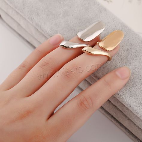 Fashion Nail Finger Ring, Zinc Alloy, plated, more colors for choice, nickel Textures Fashion, Chic Rings, Nail Ring, Golden Jewelry, Casual Jewelry, Estilo Punk, Watches Women Fashion, Finger Rings, Hand Jewelry