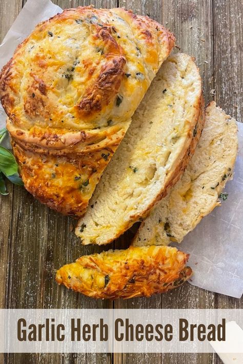 Herb Cheese Bread, Garlic Herb Cheese, Fresh Baked Bread, Cheese Bread Recipe, Dutch Oven Bread, Bread Maker Recipes, Herb Bread, Homemade Bread Recipes Easy, Artisan Bread Recipes