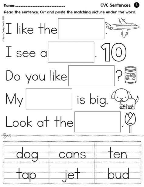 I Can Read CVC Sentences: 10 Free Reading Worksheets Kindergarten Reading Worksheets Free Printables, Reading Cvc Words Worksheets, Cvc Sentences Worksheets, Cvc Sentences For Kindergarten, Cvc Sentences, Sentence Making, Cvc Reading, Writing Sentences Worksheets, Free Kindergarten Printables