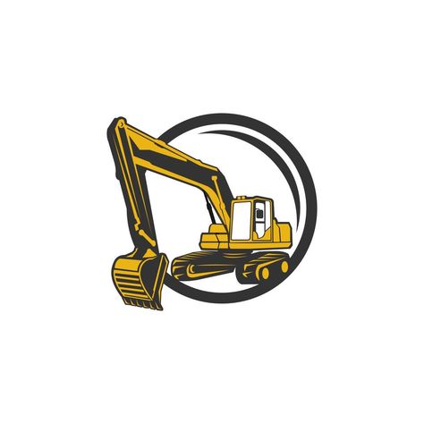 Excavation work logo design, emblem of excavator or building machine rental organisation print stamps, constructing equipment Rental Organization, Excavator Logo, Work Logo Design, Work Logo, Construction Logo Design, Creative Advertising Design, Construction Logo, Beauty Magazine, Creative Advertising