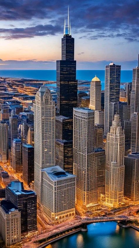 2000s Memories, Usa Chicago, Chicago Living, Dubai Design Week, Chicago Buildings, Wallpaper Travel, Chicago Aesthetic, California Architecture, New York Cityscape