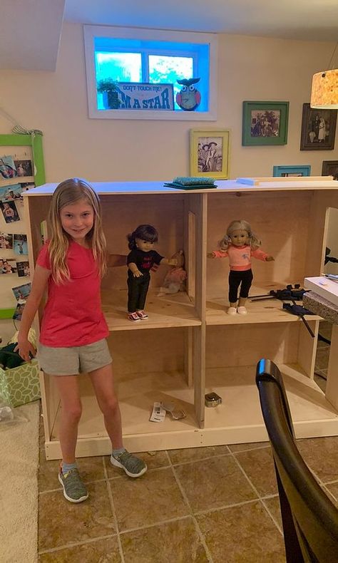 Diy Dollhouse For 18in Dolls, Ag Doll House Diy, Doll House For 18inch Dolls Diy, American Girl Dollhouse Diy, Diy American Girl Doll House, American Girl Doll House Diy, Lego Playroom, American Girl Storage, Ag Doll House