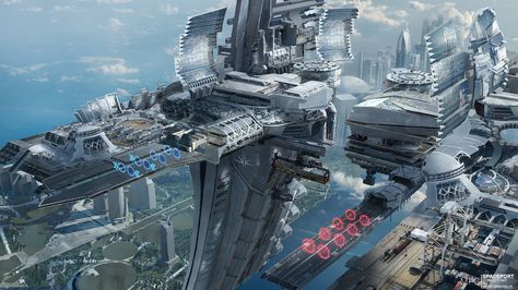 The Art of Christian Kesler - Daily Art Sci Fi Architecture, Sci Fi City, Sci Fi Environment, Concept Art World, Fantasy City, Futuristic Art, Futuristic City, Science Fiction Art, Future City