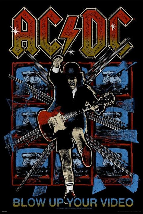 Acdc Poster, Rock Poster Art, Rock Band Posters, Vintage Music Posters, Queen Poster, Classic Rock Bands, Music Poster Design, Cool Wall Decor, Heavy Metal Music