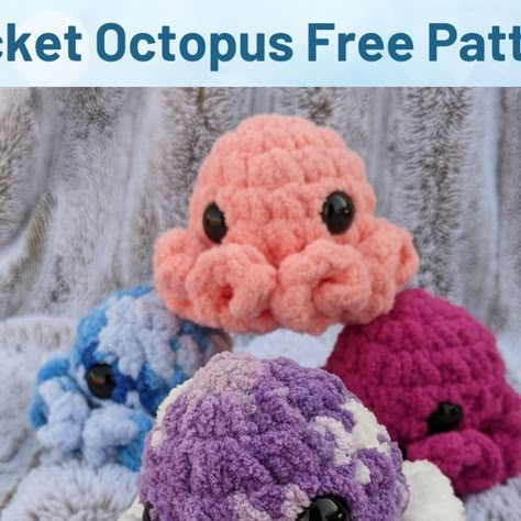 Hooked and Beyond (Nicole) on Instagram: "I'm so excited to share with you my pocket octopus free pattern. This is such a quick pattern that is perfect for markets. Thank you to my testers, it was because of them that I was able to get this out so fast. Be sure to go follow them. I hope that you enjoy this pattern, and I would love to see all your pocket octopus. Be sure to tag me in your posts and stories so I can see and share them. Testers: @thatnerdyhooker @oliviathebibliophile @chickensa Pocket Crochet Pattern, Octopus Crochet Pattern Free, Bulky Yarn Crochet, Free Crochet Sweater, Octopus Crochet, Ocean Wonders, Octopus Crochet Pattern, Pattern Crochet Blanket, Crochet Gift Ideas