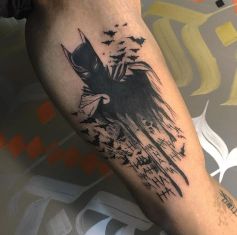 Batman Tattoo Sleeve, Bats Tattoo Design, Simple Tattoos For Guys, Batman Tattoo, Wicked Tattoos, Tattoo Inspiration Men, Cool Forearm Tattoos, Joker Tattoo, Cute Little Tattoos