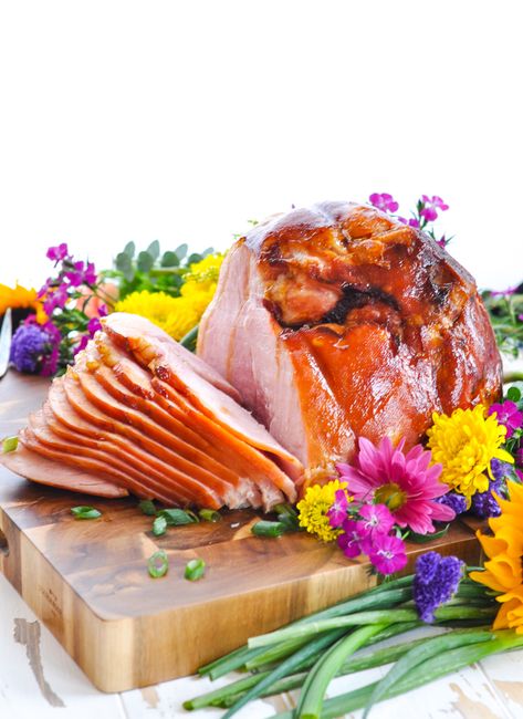 This beautiful Virginia Brown Sugar Baked Ham looks like a fancy holiday meal -- but it only requires 5 ingredients and about 5 minutes of prep! Ham Recipes | Dinner Recipes | Pork #ham #Easter #dinner #TheSeasonedMom Christmas Arbor, Baked Ham Glaze, Ham Easter, Virginia Ham, Holiday Ham Recipes, Homemade White Cakes, Lemon And Coconut Cake, Brown Sugar Recipes, The Seasoned Mom