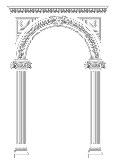 Greek Arch, Roman Arch, Antique Architecture, Ionic Column, Architectural Columns, Alpona Design, Greek Columns, Perspective Drawing Architecture, Gothic Buildings