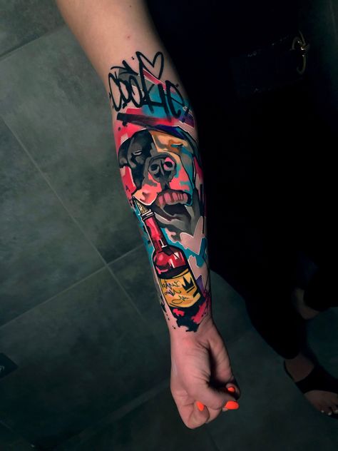 Original street style portrait tattoo by @dynozartattack #alternative #tattooideas #tattoo #ink #inked #dynoz #dynozartattack #starbritecolors #starbriteproteam #graffiti #streetart #streetstyle #artistic #artist #art #artattack #athens #amsterdam #essen #germany #legtattoo #skull #skulltattoo #abstract #abstracttattoo #gallery #unique #underground #mystyle #style #artpiece #artwork #tattooideas #armtattoo #sleeve #cat #cattattoo #portrait #dog #dogtattoo #dogportrait Graffiti Tattoo Sleeve, Sleeve Inspiration, Tattoo Advice, Street Tattoo, Graffiti Tattoo, Marvel Tattoos, Original Tattoos, Zodiac Tattoo, Graffiti Cartoons