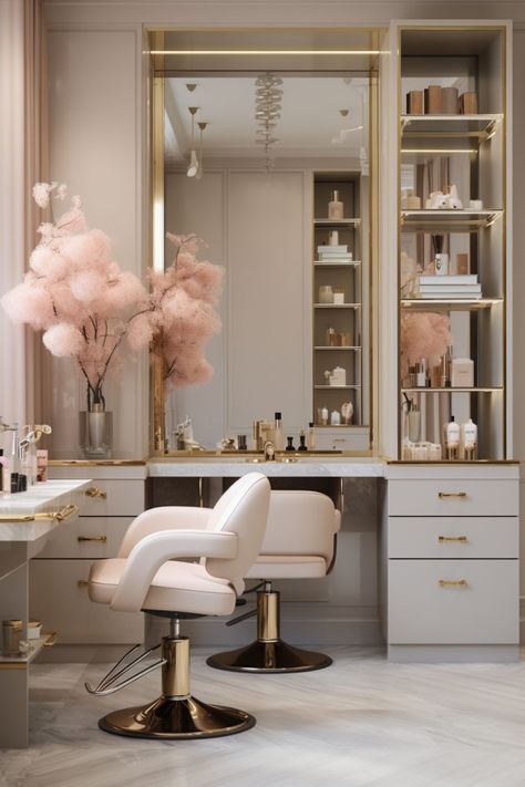 room inspo  wall decor  teen room aesthetic  bedroom room  decor ideas Elegant Makeup Vanity, Built In Beauty Vanity, Makeup Station Ideas, Makeup Desk Luxury, Vanity Ideas Bedroom Modern Luxury, Luxurious Makeup Vanity, Luxury Makeup Vanity Dressing Tables, Vanity Ideas Bedroom Modern Luxury Pink, Vanity Luxury Dressing Tables