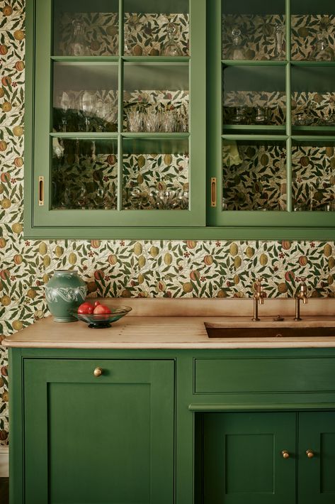 Pantry | Victorian Country House | South Coast - ARTICHOKE Kitchen Victorian, Victorian Country House, House Pantry, Mad About The House, Interior House Colors, Green Cabinets, Kitchen Wallpaper, Kitchen Diner, Green Kitchen