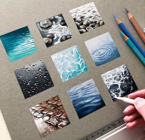 Kristina Webb, Drawing Water, Prismacolor Art, Art Sketches Doodles, Colored Pencil Artwork, Art Sketches Pencil, Instagram Travel, Arte Sketchbook, Art Drawings Sketches Creative