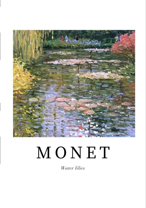 Vintage Aesthetic Art, Foto Muro Collage, Monet Poster, Claude Monet Paintings, Claude Monet Art, Monet Water Lilies, Monet Art, Arte Van Gogh, Art Exhibition Posters