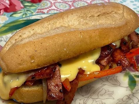 Hillbilly Philly, Manly Sandwiches, Hot Subs Sandwiches Ideas, Hot Sandwich Ideas, Bistro Sandwiches, Bologna Sandwich Recipes, Fried Bologna Sandwich, Philly Sandwich, Bologna Recipes