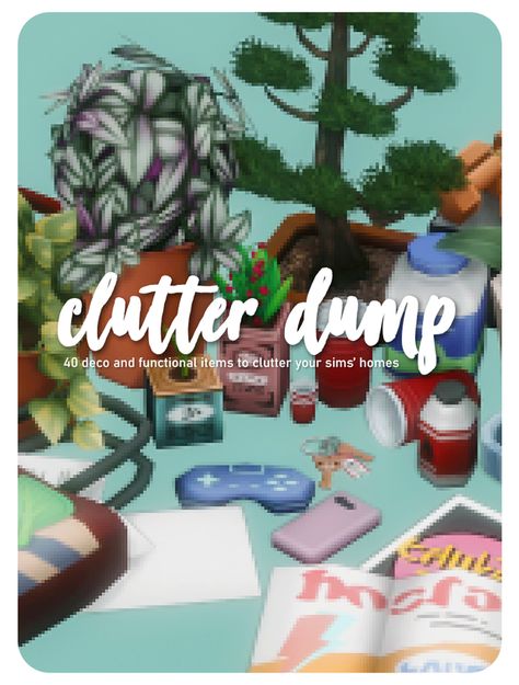 clutter dump; 40 deco and functional clutter items 📔 | simkoos on Patreon Die Sims 4, Sims 4 Challenges, Sims Packs, Sims 4 Clutter, The Sims 4 Packs, Sims 4 Mm Cc, Sims 4 Expansions, Sims 4 Cc Folder, Casas The Sims 4