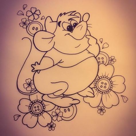 Disney Tattoos Drawings, Disney Flash Art, Disney Cinderella Tattoo, Disney Collage Tattoo, Disney Tattoo Stencils, Disney Sleeve Tattoo For Women, Disney Outline Tattoo, Disney Tattoo Color, Disney Flower Tattoo