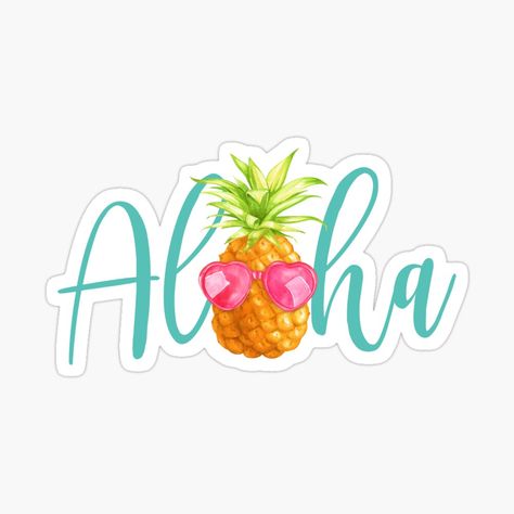 aloha, hawai, beach, chill, pineapple, fruit, Aloha sticker, summer, sunglasses, funny, vacation, bahamas, watercolor flowers, watercolor, child, adult, vegetal, decalé, take it easy, cool, zen, summer pattern, sweetdesignfactory Summer Stickers Printable, Vacation Bahamas, Hawaii Stickers Aesthetic, Summer Vacation Stickers, Tropical Stickers, Sunglasses Funny, Funny Vacation, Aloha Sticker, Party Icon