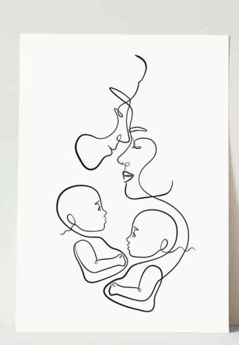 Tattoo Twins Mom, Mom Of Twins Tattoo Ideas, Twin Misscarage Tattoo Ideas, Twin Baby Tattoos For Moms, Family Of Four Tattoo Ideas, Twins Tattoo Ideas For Mom, Twins Art Drawing, Mom Of 2 Tattoo Ideas, Parents Tattoo