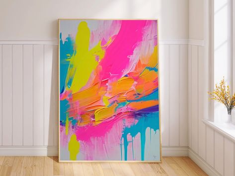 Painting Color Combinations, Digital Abstract Painting, Name Paintings On Canvas, Bright Abstract Painting, Colourful Abstract Art, Abstract Neon Painting, Neon Abstract Painting, Abstract Art Hot Color, Neon Artwork Abstract Paintings